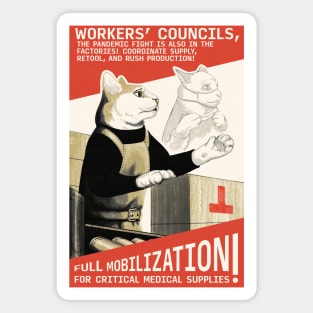 Soviet Cat Poster - Full Mobilization For Critical Medical Supplies Magnet